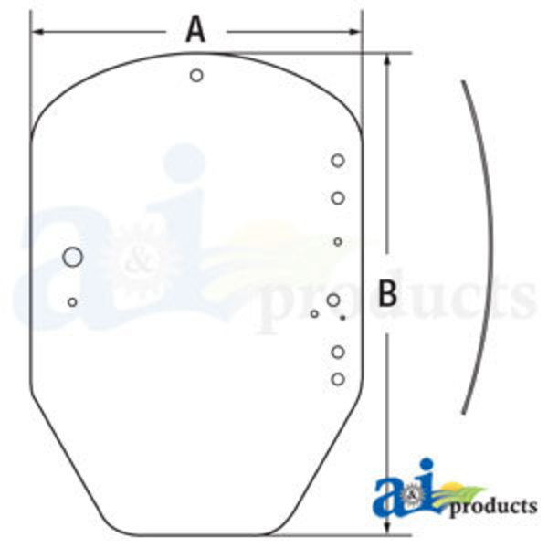 A & I Products Glass, Windshield; Standard Duty 41.5" x32.3" x2" A-T312628